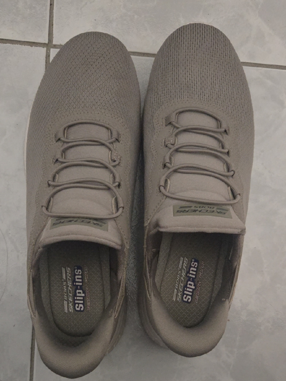 Skechers Slip-In Knit Sneakers in Taupe Gray, Men Size 8.5
